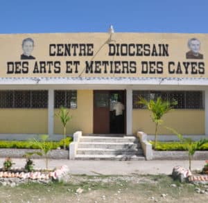 The entrance to the vocational school, CDAM, in Les Cayes