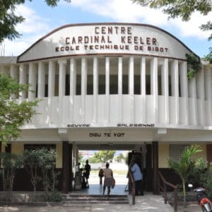 The entrance to the Cardinal Keeler Center in Gonaives