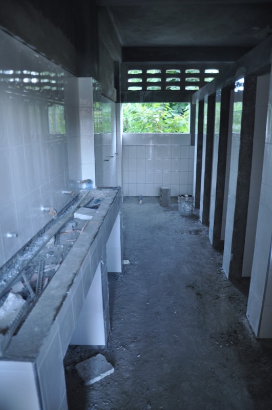 Bathrooms under construction