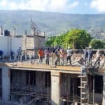 Construction à l'école professionnelle de Lakou à Port-au-Prince