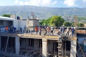 Construction à l'école professionnelle de Lakou à Port-au-Prince