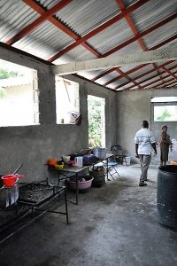 The new kitchen, under construction in Gressier